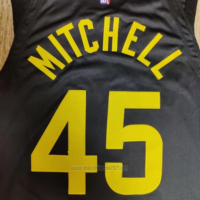 Camiseta Utah Jazz Donovan Mitchell #45 Statement Autentico 2022-23 Negro
